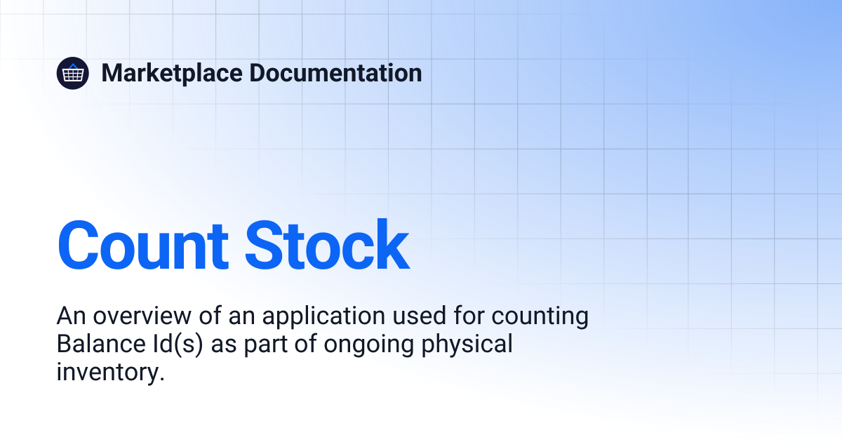 Count Stock | Marketplace Documentation