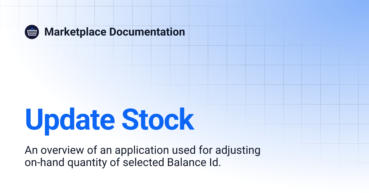 Update Stock | Marketplace Documentation